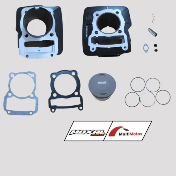 CILINDRO KIT DAYTONA DY 250 WOLF 250/MAVERICK250/CFZ250/CFY250 PIST:65,5 mm PIN:15mm ALTO: 103,8mm 223cc SISTEMA A CADENILLA NEGRO MOXAL
