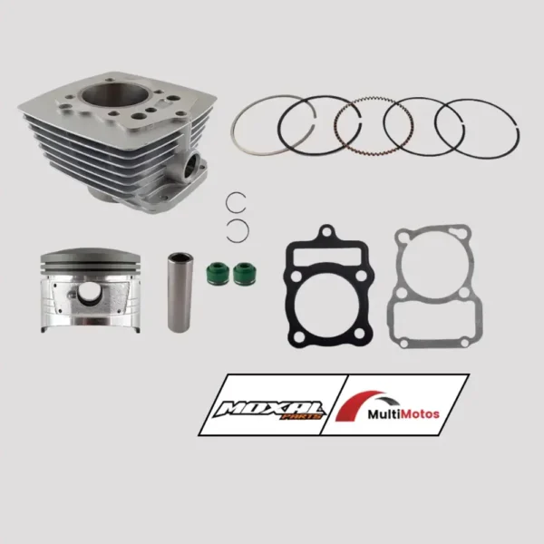CILINDRO KIT DAYTONA DY200 SHARK 1 / CG-200 PIST: PIST: 63,00mm PIN: 15mm ALTO 103,5mm 200cc PISTON CONCAVO SISTEMA A PALILLO GRIS MOXAL