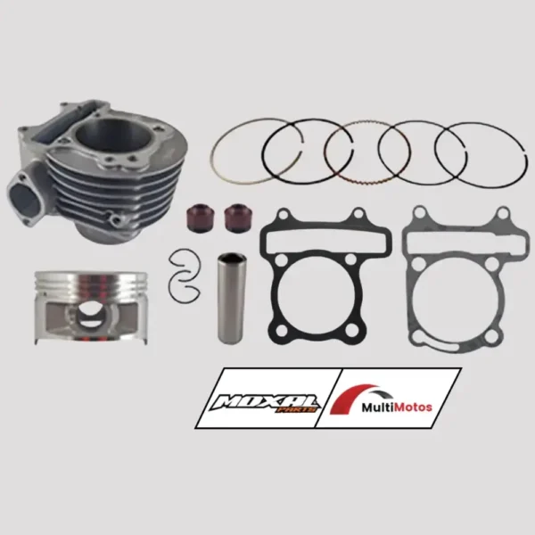CILINDRO KIT MOTOR1 FATTY 175/ BULTACO STORM 175 / GY6-175 MOTONETA PIST: 61mm PIN: 15mm ALTO: 90mm GRIS MOXAL