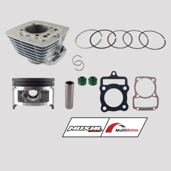 CILINDRO KIT RANGER 200 GY-8 /SHINERAY XY200GY/XY200GY-6/SHINERAY XY200GY-8/GY200 PIST: 63,5mm PIN: 15mm ALTO: 107,4mm 196cc SISTEMA A PALILLO GRIS MOXAL